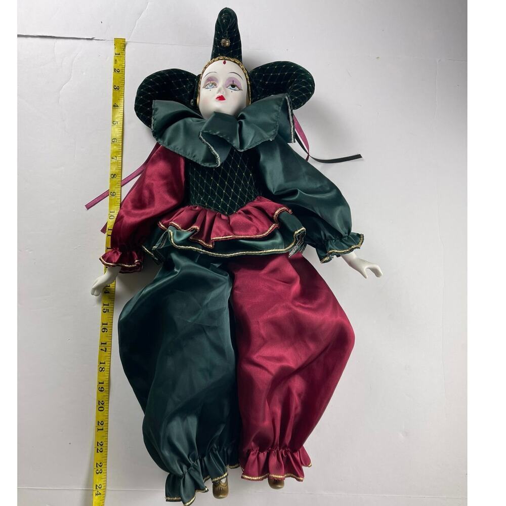 Vintage Collectible Jester Clown Musical Porcelain Doll - Picture 3 of 12